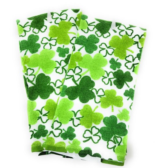 St. Patrick's Day Shamrock Kitchen Tea Hand Towels and Pot Holders (Set of 4) - Picture 2 of 4
